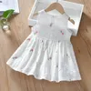 Robes de fille Humour Ours Filles Robe Sans Manches Summe Mignon Broderie Imprimé Princesse Robe Enfant Enfant Vêtements Pour 2-6Y 230519