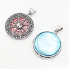 Pendant Necklaces Vintage Natural Abalone Shell Tai Chi Alloy Colorf Seashell Charms For Jewelry Making Diy Necklace Accessories Dro Dh8Bz