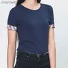Camiseta de mujer Caballero Tops de alta calidad de manga corta de verano camisetas de algodón Casual Color sólido señora T FashionL230519