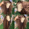 Pelucas Pelucas delanteras de encaje rizado marrón miel resaltado de cabello brasileño de 30 pulgadas peluca frontal de encaje de onda profunda de color Ombre para mujeres Cosplay Synt