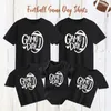 Family Matching Outfits New Family Game Day Shirt Cotton Short Sleeve Matching Mom and Dad Child T-shirt Top Baby Jumpsuit Funny Family Football Apparel G220519