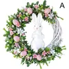 Decorative Flowers 2023 Cross-border Easter Vivid Butterfly Rooster Wreath Family Decoration Door Wall Props Home Gifts