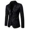 Costumes pour hommes Blazers Or Jacquard Bronzant Floral Blazer Costume Hommes Bouton Unique Blazer Veste Robe De Mariée Parti Stade Chanteur Costume 230519