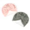 Casquettes Chapeaux Vieux Cordonnier Chapeaux Pour Enfants Européens Et Américains Arc Solide Couleur Teddy Socket Épais Double Couche Vers Le Bas Pour Garder Au Chaud