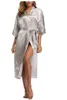 Women's Robe Sexy Women Long Robe With Pocket Wedding Bride Bridesmaid Dressing Gown Rayon Kimono Bathrobe Large Size S-XXXL Night Dress 230518