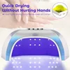 Nail Dryers 66LEDs Powerful Nail Dryer UV LED Nail Lamp For Curing Gel Nail Polish With Motion Sensing Manicure Pedicure Salon Tool 230519
