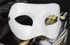 Maschera mascherata da uomo Maschere veneziane Maschere mascherate Maschera semifacciale in plastica Opzionale multicolore (nero, bianco, oro, argento)