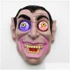 Party Masks Halloween Horror Mask LED Light Vampire Eye Flashing Bursting Cosplay Costume Masquerade Fl Face Drop Delivery Home Gard Dhuvt