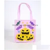 Autres fournitures de fête de fête Halloween sac de bonbons tissu non tissé sacs à main portables panier heureux traiter ou astuce sacs-cadeaux Drop Deli Dh5Mp