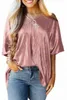 Pink Copper Textured Oversize Foil T-shirt 2023 Hot New V3it#