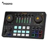 Microphones Maono Audio Interface DJ Mixer All in One Portable Podcast Studio for Recording Live Streaming Guitar PC Sound Card Kit 230518