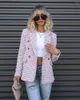 Ternos femininos Flordevida rosa tweed blazer botões