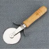 Round Pizza Cutter Tool Stainless Steel Confortable With Wooden Handle Pizza Knife Cutters Pastry Pasta Dough Kitchen Bakeware Tools