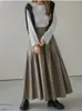Skirts Summer Long for Women Fashion 2023 Casual Retro Pleated Skirt Solid Fishtail Black Korean Clothing 230519