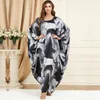 Vêtements ethniques 2023 robe musulmane femmes Style de mode à manches longues col rond Polyester Abaya vêtements pour