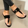Slipper Clip Toe Flat Sandals Summer T Tied Ladies Shoes Beach Casual Woman Flip Flops Fashion Female PU Leather Footwear 23519
