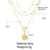 Anhänger Halsketten Einfache Geometrische Runde Erde Mehrschichtige Perlen Kette Halskette Halsbänder Collier Für Frauen Damen Schmuck