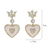 Charm New Trend Korean Style Gold Color Simple Crown Heart Earrings Drop Earrings For Women Fine Elegance Jewelry Gifts For Girls 2023 AA230518