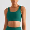 Tenue de Yoga côtelée sensation nue col carré Fitness hauts de soutien-gorge femmes respirant sans fil profond U dos sport gymnastique entraînement soutiens-gorge haut court