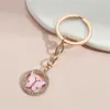 Keychains Diamond Encrusted Color Butterfly Keychain Bag Key Ring Small and Exquisite Gift Women Favorite Jewelry Ornament
