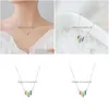 Collane con ciondolo Moda Colorf Arcobaleno Collana a forma di amore a forma di personalità per accessori per gioielli da donna Pendenti con consegna a goccia regalo Dhxtt