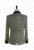 Ternos masculinos 2023 Luxo masculino Casa de blazer de luxo traje de veludo masculino Shawl Black Lapel Green Thread Border 2Pieces TRUSH