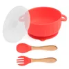 Baby Cutrow Set Food Grad Silicone Bowl med lockskedgaffelplatta matning ätskål med sugkopp icke-silp barn bordsartiklar vattentät bib bpa gratis 8 st/set BC682