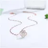 Pendentif Colliers Collier Femmes Fl Ensemble Créatif Incrusté Zircon Rose Or Titane Acier Géométrique Pour Femmes Pendentif Drop Delivery Je Dhaje