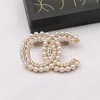Elegant Luxury Brand Double Letters Designer Brooches for Fashion Women Crystal Pearl Brooch Pin Women Wedding Jewelry Party Accessory Gift 20style
