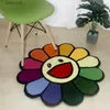 INS Cartoon Flor Flor redondo Carpet Anti-deslizamento Infantil Playground Soft Plush Rugs Tapete de café Tapete Decoração Decoração Mats T230519