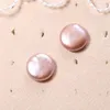 Pendientes de botón Perla de agua dulce natural Disco púrpura barroco para la fabricación de joyas DIY Regalo de banquete de fiesta para mujer