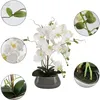 Dekorative Blumen, künstliche Orchideen-Mittelstücke für Esszimmertisch mit Vase, künstliche Seidenpflanzen, Arrangements, Dekorationen