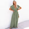 Zwangerschapskleding Zomerstrandjurk dames zwangere v-neck vaste gegolfde sexy jurk fotografie rekwisieten borstvoeding Vestidos r230519