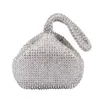 Kvällspåsar Sparkling Silver Diamond Women Mini Clutch Wristlets Bag Bridal Wedding Party Crystal Handväska och handväska 230427