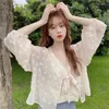 Women's Blouses Sun Protection Women Cardigan Thin Summer Smock Short Chiffon Coat Solid Color Shawl Female Korean Fashion Tops Blusas Mujer