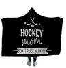 Hockey -dekens met kapperde pluche sherpa deken Xmas 3d geprinte cape mantel fleece zachte winter swaddling beddengoed quilt dut wraps m39