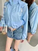 Fashion Letter Hooded Sun Protection Shirt Women's 2023 Summer New Age Reducing Loose Versatile Short Coat