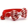 Dog Collars Leashes With Bowknot And Bells 6 Colors Puppy Kitten Adjustable Collar Party Pets Accessory Drop Delivery Home Dh7Mi