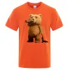 Mooie Ted Bear Drink Beer Poster Grappige bedrukte T-shirt Men Fashion Casual korte mouwen Losse oversize tee Street
