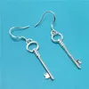 Dangle Earrings Wholesale Fashion 925 Sterling Silver Round Shape Key Glossy For Women Christmas Gifts Charm Jewelry