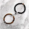 Beaded 2pcs/Set Magnetic Distance Bear Bracelet Пара минималистских любителей сердца, соответствующая браслетам дружбы для женщин D, Dhgarden Dhids