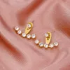 Charm LATS European and American Simple Zircon Stud Earrings for Women Fashion Light Luxury Rear Hanging Earring 2022 Elegant Jewelry AA230518