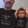 Abiti coordinati per la famiglia T-shirt per l'aspetto della famiglia per papà e figlio Vestiti coordinati per la famiglia Amo mio padre/figlio Questa maglietta stampata per papà e i vestiti del mio ragazzo G220519