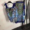 Retrotryck Swimming SwimeWear Summer Vacation Beach Dress Set för kvinnor Sling One Piece Swimsuit