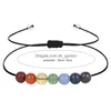 Bracelets De Charme À La Main 7 Chakra Perlé Bracelet Améthyste Agate Pierre Perle Tresse Bijoux Pour Femmes Hommes Drop Delivery Dhgarden Dhjct