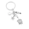 Keychains Seahorse and Turtle Charms Keychain Starfish Shell Keyring Making For Souvenir Gift Jewelry