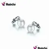 Stud Rainso Pendientes redondos magnéticos simples de acero inoxidable para mujer Moda Pushback Lady Party Jewelry Gift Drop Delivery Dhp1W