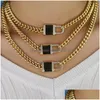 Pendant Necklaces Hip Hop Women Iced Out Bling Rhinestone Wide Miami Cuban Link Chain Choke With Thin Cz Stones Mens Charm Key Drop Dhkih