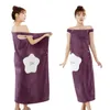 Bath Towel Women Wearable Bath Towel Large Bathrobe Quick Dry Microfiber Soft Bathrobes Plush Absorbent Winter Sleepwear Dressing Gown 230519