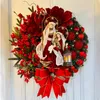 Decoratieve bloemen Kerstmis Nativity Holy Family Wrans met kunstmatige bessen Greenery Bow Jesus Christus Hanging Garland Xmas Festival